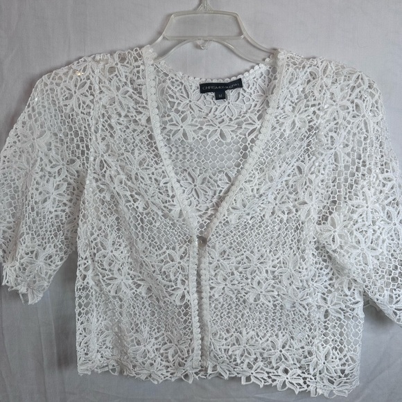 Chris McLaughlin White Crochet Floral Jacket - Picture 1 of 4